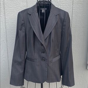 Ann Taylor pinstripe charcoal blazer